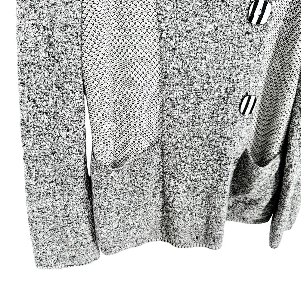 Habitat Sz Medium Black White Wearable Art to Wear Artsy Jacket Blouse Shirt Top - Picture 5 of 8